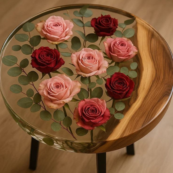 EPOXY ROSE CENTER TABLE